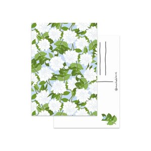 Postcard by Muchable - White Flowers Pattern