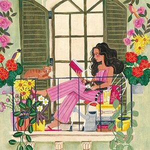 Caroline Bonne-Müller Postcard | Woman on the balcony