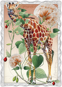 Auguri by Barbara Behr Glitter Postcard | Giraf