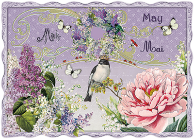 Auguri by Barbara Behr Glitter Postcard | Mai, May, Mai