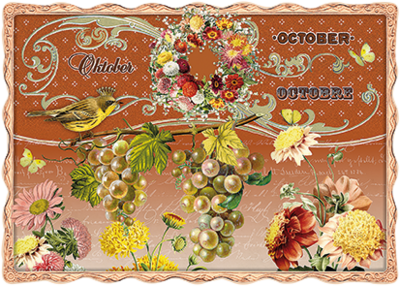 Auguri by Barbara Behr Glitter Postcard | Oktober, October, Octobre