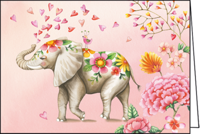 Nina Chen Folded Card | Elephant