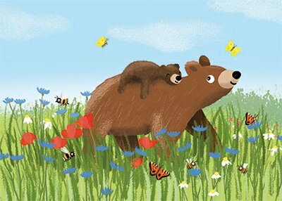 Julia Reyelt Postcard | Big and small bear