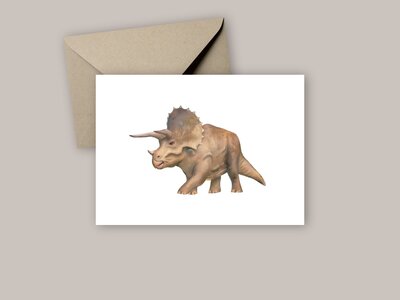 Postcard from Studio Poppybird - Triceratops