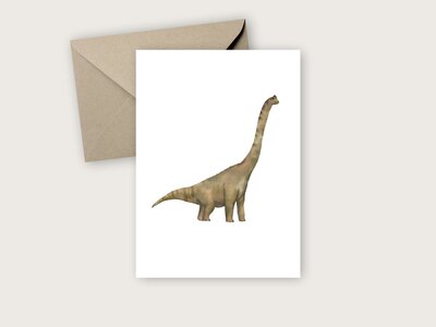 Postcard from Studio Poppybird - Brachiosaurus