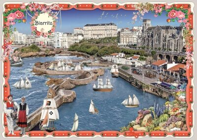 PK 8071 Barbara Behr Glitter Postcard | La France - Biarritz (Ville)