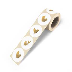 6 Round Stickers | Solo Hearts  (gold)