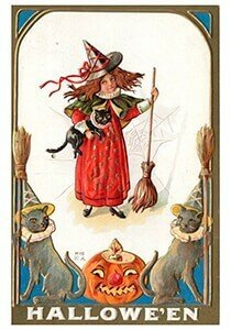 Victorian Halloween Postcard | A.N.B. - Halloween