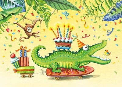 Nina Chen Postcard | Birthday Crocodile