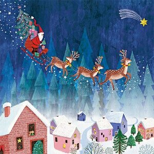 Mila Marquis Postcard Christmas | sleigh over the city
