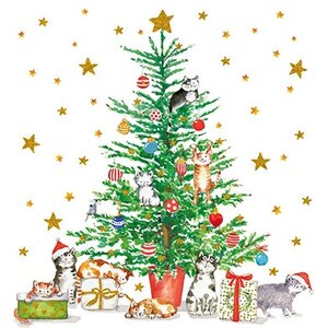 Carola Pabst Postcard Christmas | Cats in the Christmas Tree