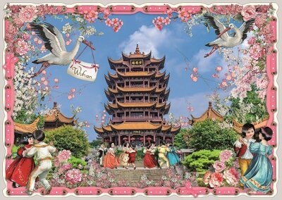 PK 8060 Barbara Behr Glitter Postcard | China - Wuhan
