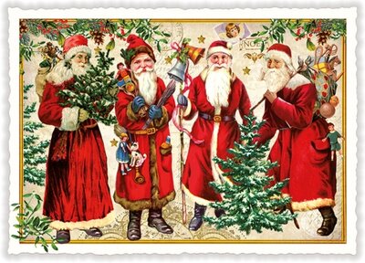 PK 1075 Tausendschön Postcard Christmas - Santas