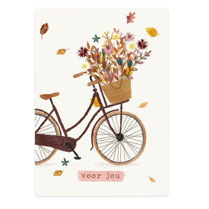 The Lemonbird Postcard | Fiets met herfstbloemen