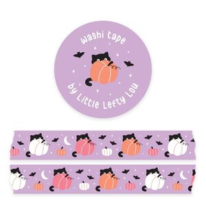 Sneaky Cat Behind Pumpkin Washi Tape - Little Lefty Lou 