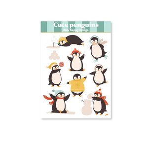 A6 Stickersheet Cute Penguins - Only Happy Things
