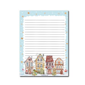 A5 Winter Wonderland Cottage Notepad - Double Sided - by Only Happy Things