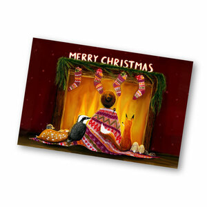 Postcard from Esther Bennink - Christmas - Fireplace