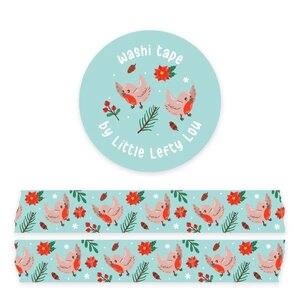 Snowy Robins Washi Tape - Little Lefty Lou 