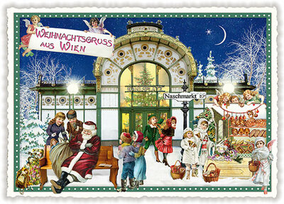 PK 165 Tausendschön Postcard | Weihnachten Naschmarkt Wien