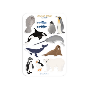 A6 Stickersheet by Muchable | Winter Animals