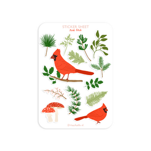 A6 Stickersheet by Muchable | Red Cardinal Bird