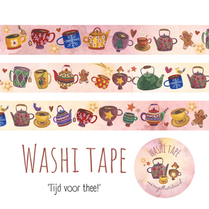 Washi Tape 'Tijd voor thee' - Romyillustrations