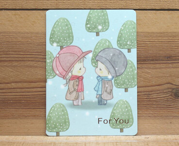 Amy and Tim Folded Card - Snow