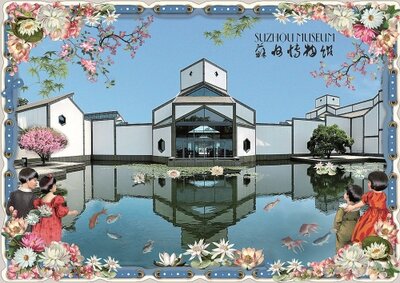 PK 8083 Barbara Behr Glitter Postcard | China - Suzhou Museum