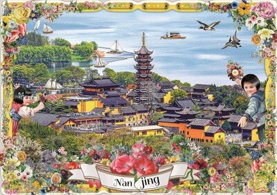 PK 8085 Barbara Behr Glitter Postcard | China - Nanjing, Jiming Temple