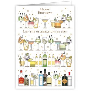 Greeting Card - Happy Birthday - Let the celebrations be gin!