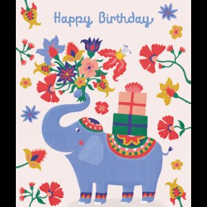 L'Atelier de Papier Aquarupella Postcard | Happy Birthday Elephant