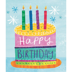 L'Atelier de Papier Aquarupella Postcard | Happy Birthday Cake
