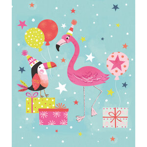 L'Atelier de Papier Aquarupella Postcard | Happy Birthday Flamingo