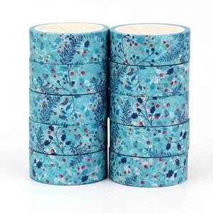 Washi Tape | Winter Blue Branch Leaves