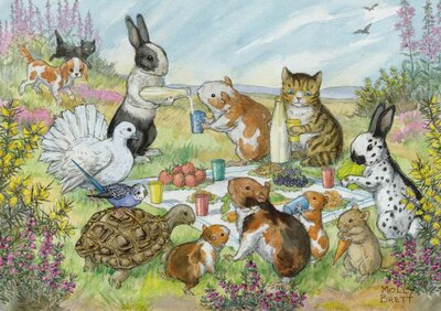 Postcard Molly Brett | A Picnic For Pets