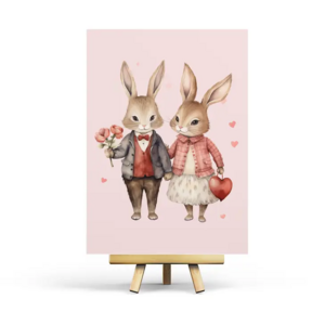 Postcard Valentine's Bunnies by Penpaling Paula