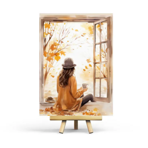 Postcard Autumn Girl by Penpaling Paula