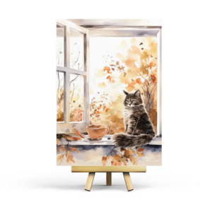 Postcard Autumn Cat by Penpaling Paula