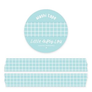 Lichtblauw Grid Washi Tape - Little Lefty Lou 
