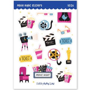 Movie Night Stickers - Little Lefty Lou