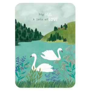 The Lemonbird Postcard | zwanen 'Big hug & lots of love'