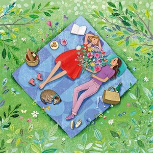 Mila Marquis Postcard | Woman at a picknick