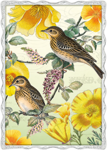 Auguri by Barbara Behr Glitter Postcard | Birds
