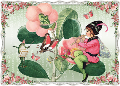 Auguri by Barbara Behr Glitter Postcard | Musical Fairy