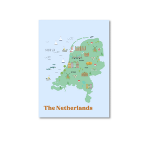Postcard Only Happy Things | Map of The Netherlands