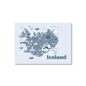 Postcard Only Happy Things | Map of Iceland