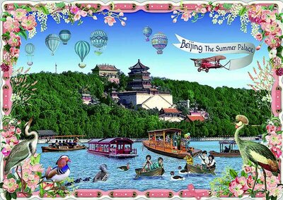PK 8093 Barbara Behr Glitter Postcard | China - Beijing, Summer Palace 