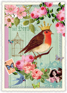 PK 379 Tausendschön Postcard | Bird with Crown