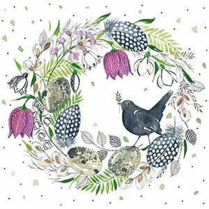 Kerstin Heß Postcard | Bird in wreath